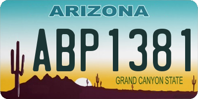 AZ license plate ABP1381