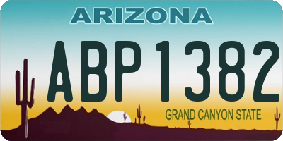 AZ license plate ABP1382