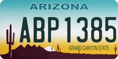 AZ license plate ABP1385