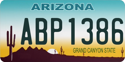 AZ license plate ABP1386