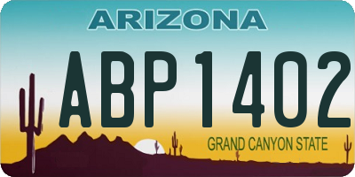 AZ license plate ABP1402