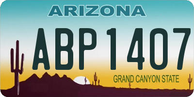 AZ license plate ABP1407