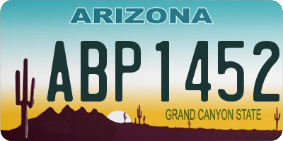 AZ license plate ABP1452