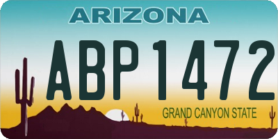 AZ license plate ABP1472