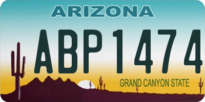 AZ license plate ABP1474