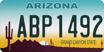 AZ license plate ABP1492