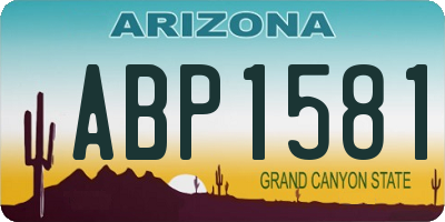 AZ license plate ABP1581