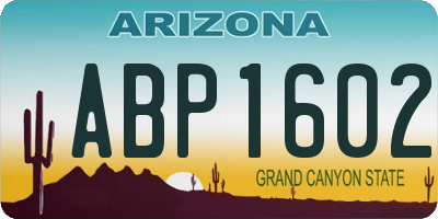 AZ license plate ABP1602