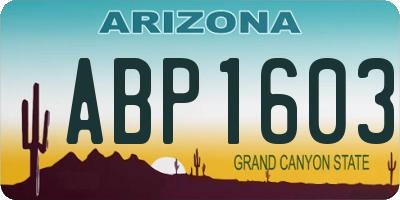 AZ license plate ABP1603