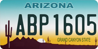 AZ license plate ABP1605