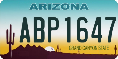 AZ license plate ABP1647