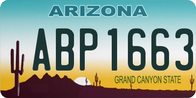 AZ license plate ABP1663