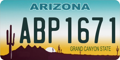 AZ license plate ABP1671