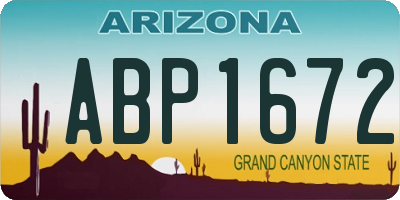 AZ license plate ABP1672