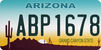 AZ license plate ABP1678