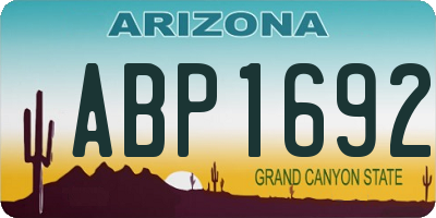 AZ license plate ABP1692