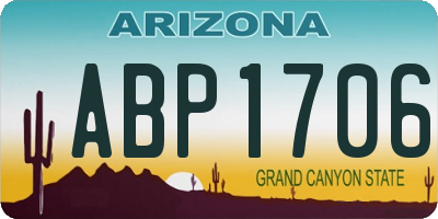 AZ license plate ABP1706