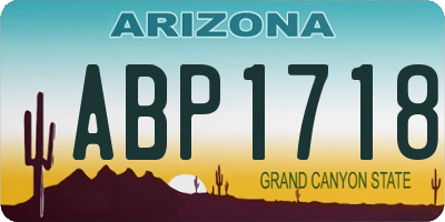 AZ license plate ABP1718
