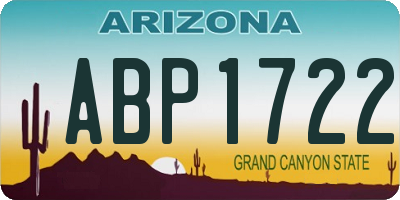 AZ license plate ABP1722