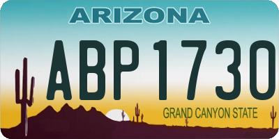 AZ license plate ABP1730