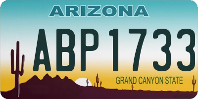 AZ license plate ABP1733