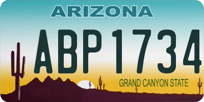 AZ license plate ABP1734