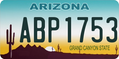 AZ license plate ABP1753