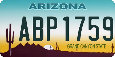 AZ license plate ABP1759