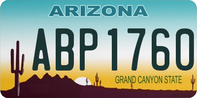 AZ license plate ABP1760