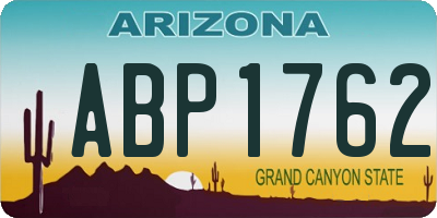 AZ license plate ABP1762