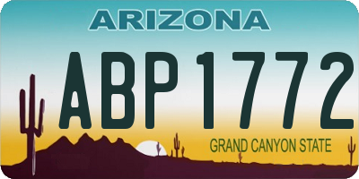 AZ license plate ABP1772