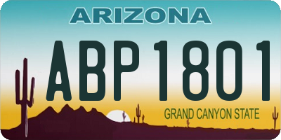 AZ license plate ABP1801