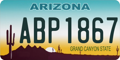 AZ license plate ABP1867