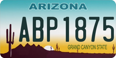 AZ license plate ABP1875