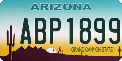 AZ license plate ABP1899