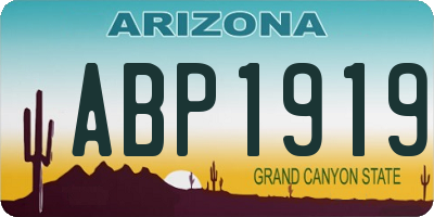 AZ license plate ABP1919