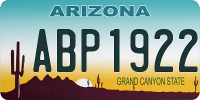 AZ license plate ABP1922