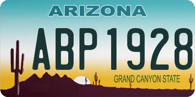 AZ license plate ABP1928
