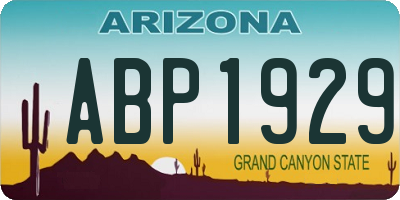 AZ license plate ABP1929