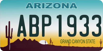 AZ license plate ABP1933