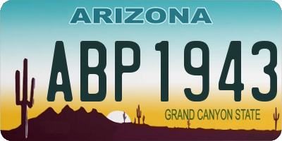 AZ license plate ABP1943