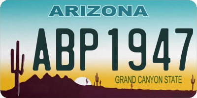 AZ license plate ABP1947
