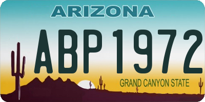 AZ license plate ABP1972
