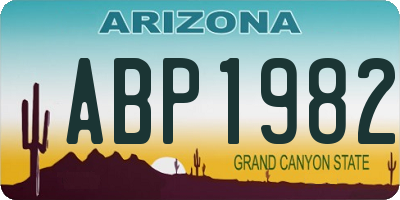 AZ license plate ABP1982