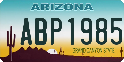 AZ license plate ABP1985