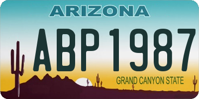 AZ license plate ABP1987