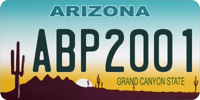 AZ license plate ABP2001