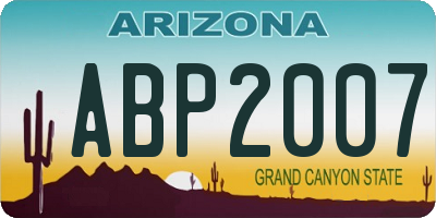 AZ license plate ABP2007