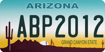 AZ license plate ABP2012