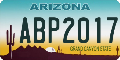 AZ license plate ABP2017